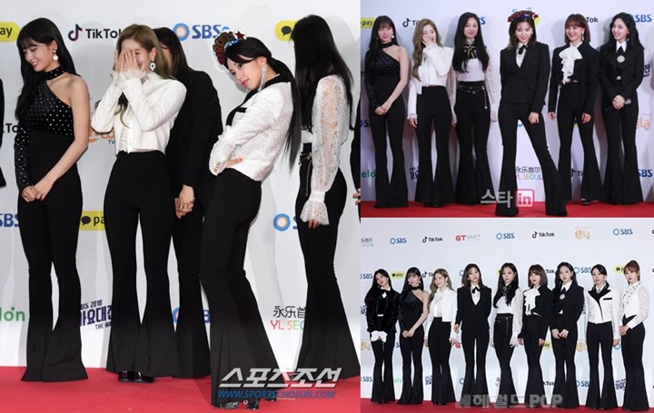 SBS Gayo Daejun 2018: Personel Twice Kompak Kenakan Cutbray di Red Carpet