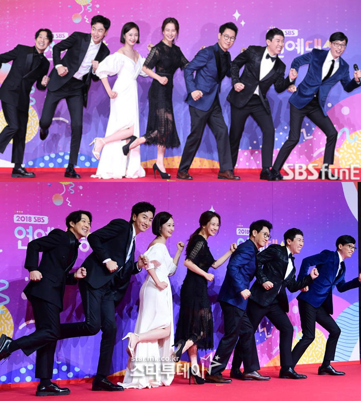Pose Kocak Cast \'Running Man\' di Red Carpet SBS Entertainment Awards 2018