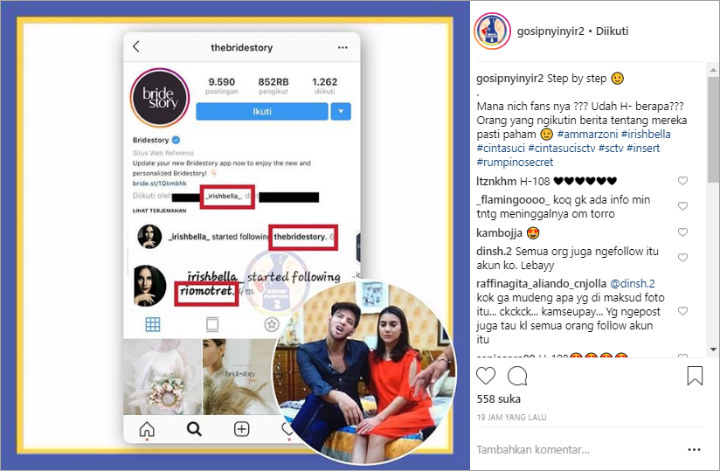 Irish Bella Kepergok Follow Akun Perencana Pernikahan, Netter Langsung Heboh
