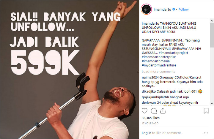 Rayakan 600 Ribu Followers di IG, Kocaknya Reaksi Presenter Imam Darto saat Dikerjai Warganet