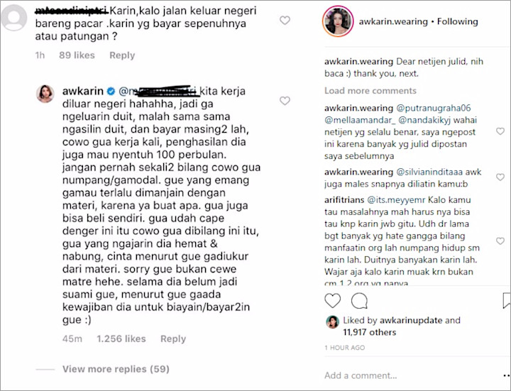 Awkarin Balas Komentar Nyinyir