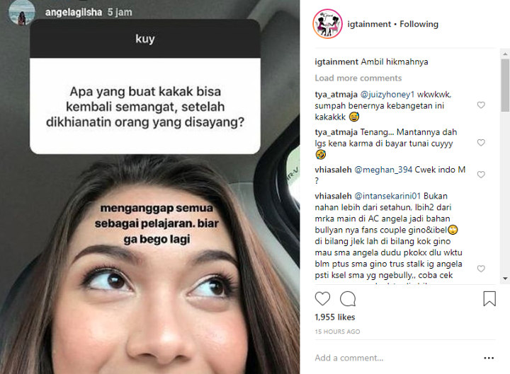 Download Gratis Gambar Angela Curhat Pengkhianatan Dan Cinlok Sindir Mantan Gino Terbaru by Kata Cinta
