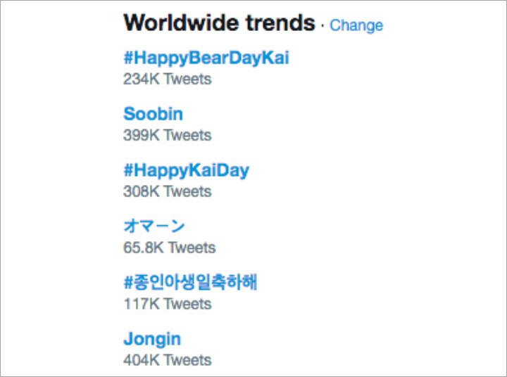 Trending topic ucapan ultah Kai