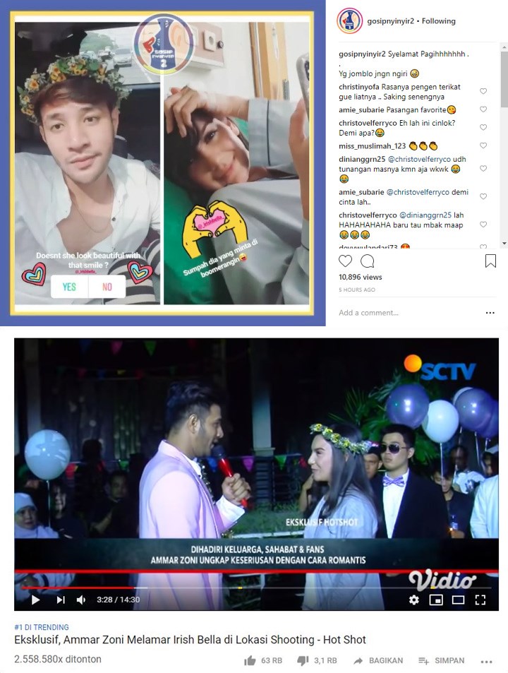Video Ammar Zoni Melamar Irish Bella Trending