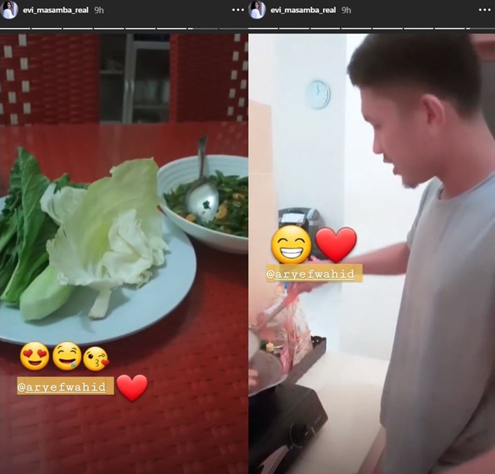 Evi Masamba Pamer Suami Masak