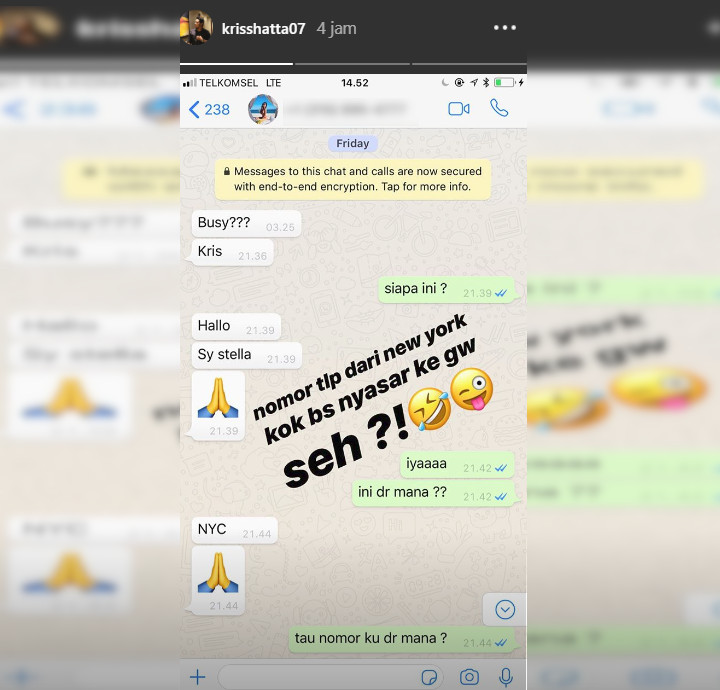 \'Sindir\' Hilda Vitria dan Billy Syahputra, Kriss Hatta Disapa Cewek Asal Amerika