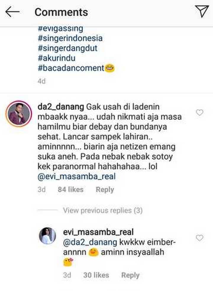 Danang Komentari Unggahan Evi Masamba