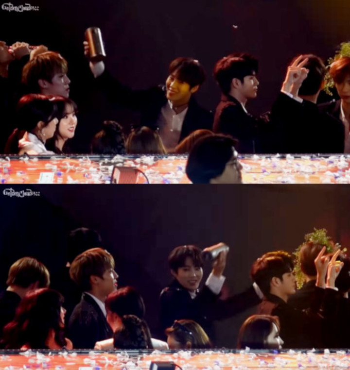 SMA 2019: Momen Manis Jimin dan Ha Sungwoon Saat BTS Raih Daesang