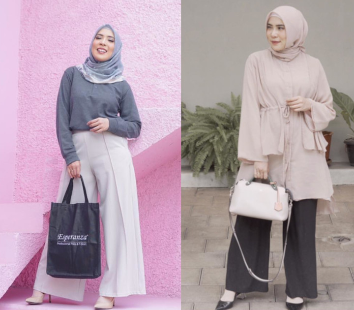 Kenakan Kulot dengan Berbagai Model Atasan a La Fitri Tropica