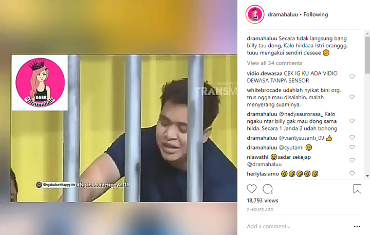 Billy Syahputra Ngaku \'Dipenjara\' Gara-Gara Rampas Bini Orang, Naskah Skenario Ramai Doa Dikabulkan