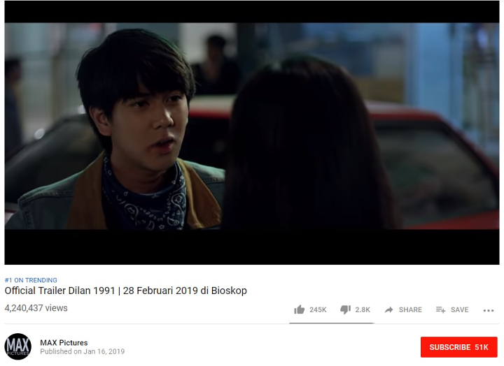 \'Dilan 1991\' Trending YouTube