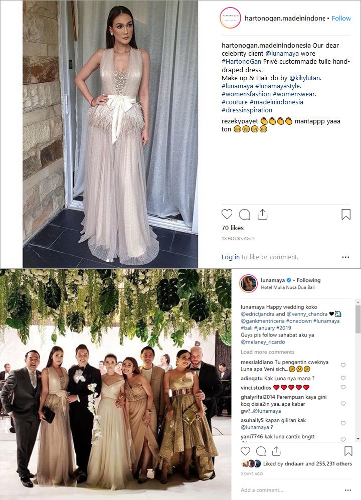 Luna Maya Cantik di Pernikahan Edric Tjandra