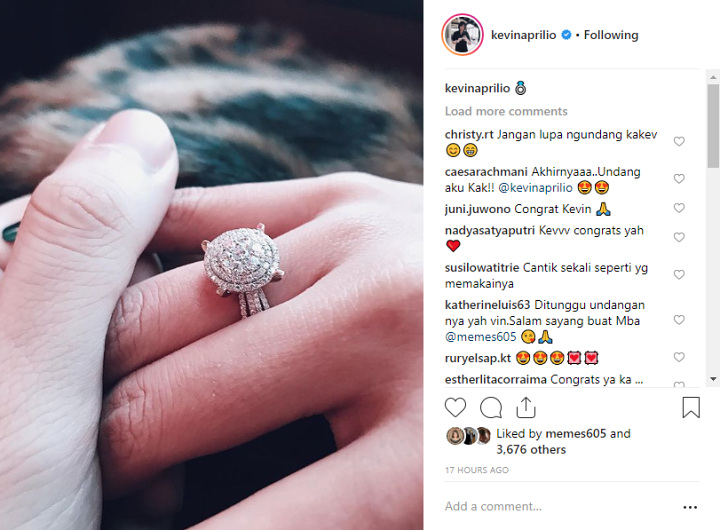 Memes tak Tahu Sang Putra Bakal Lamar Kekasih, Kevin Aprilio Pamer Cincin Bertabur Berlian