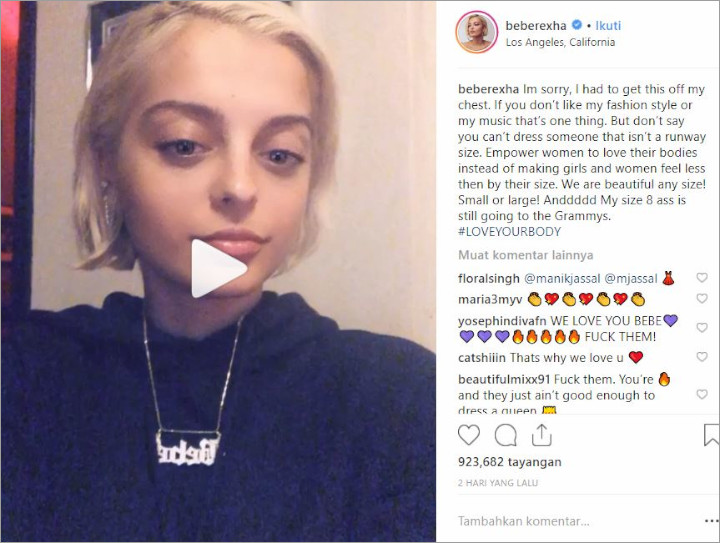bebe rexha dinilai gendut