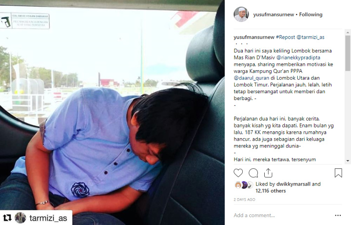 Wajah Lelah Rian D\'Masiv Usai Isi Acara Amal di Lombok Jadi Sorotan