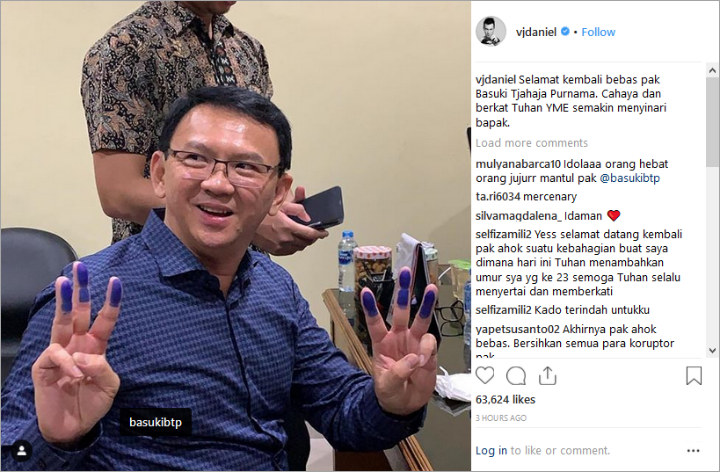 Perankan Ahok di Film, Daniel Mananta Sambut Bebasnya Basuki Tjahaja Purnama Lewat Postingan Ini