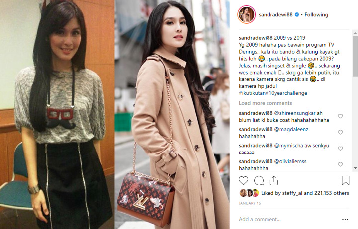 Sandra Dewi Tak Banyak Berubah dalam 10 Tahun
