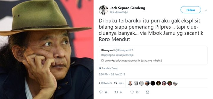 Sujiwo Tejo Ngaku Sudah Tahu Pemenang Pilpres