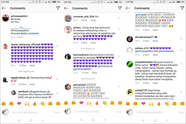 Postingan Syahrini Banjir Emoji Hati Warna Ungu Gara-Gara \'Kode Cinta\' Reino Barack