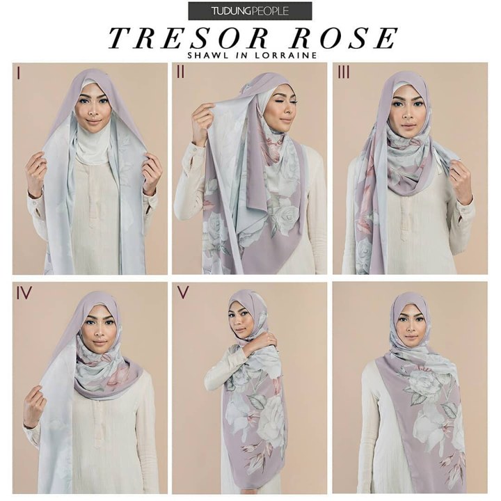 Tutorial dengan Hijab Bermotif