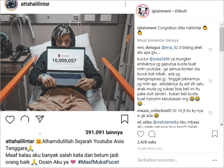 \'Bungkam\' Haters, Atta Halilintar Bakal Bangun Masjid Usai Capai 10 Juta Subscriber
