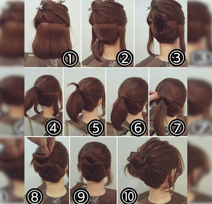 Short Hair Bun Versi Lebih Rapi