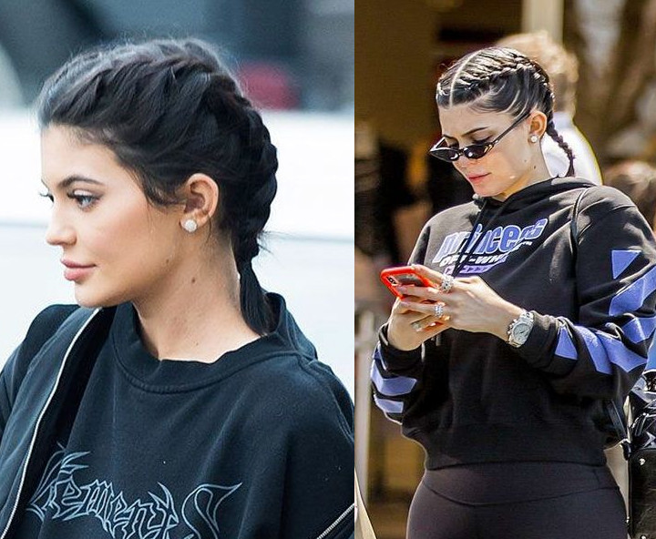 Bergaya Kepang Kelabang Ala Kylie Jenner