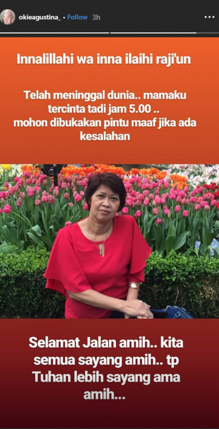 Ibunda Okie Agustina Meninggal Dunia