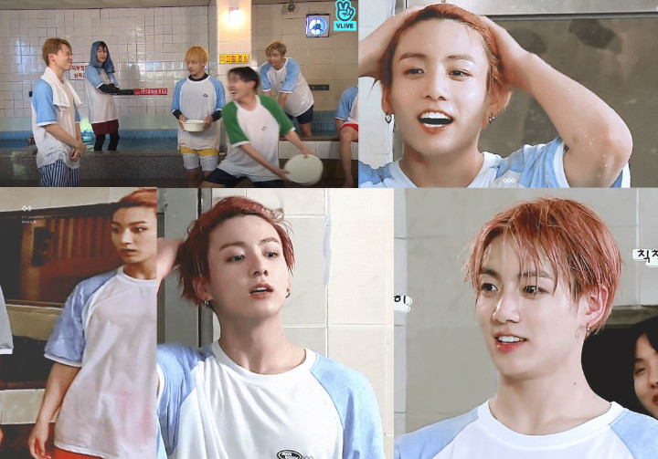 Kegantengan Jungkook BTS Tahan Lama Meski Kena Air