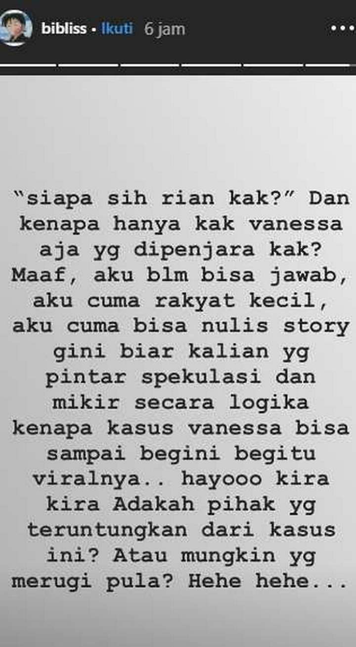 Bibi Soal Penyewa Vannessa Angel