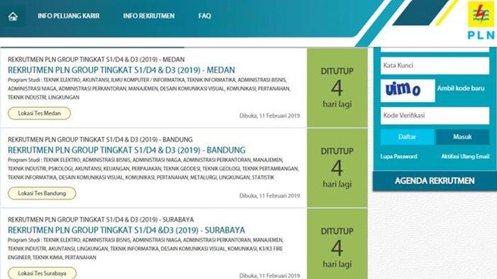 Persyaratan Rekrutmen PLN 2019