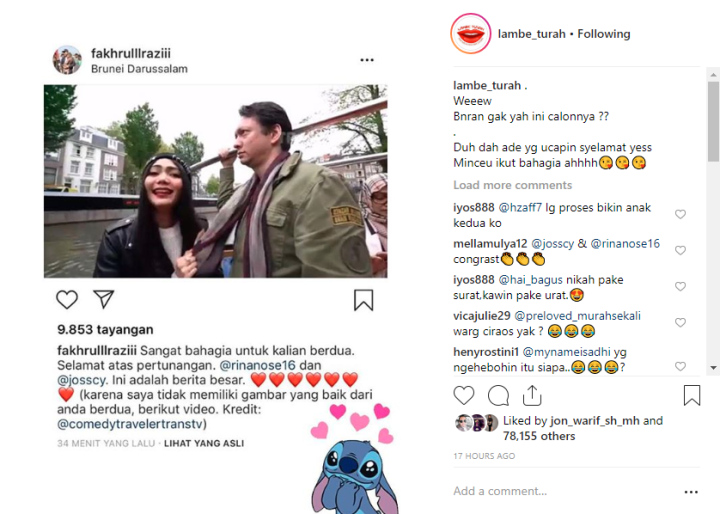 Tunangan Rina Nose Terungkap