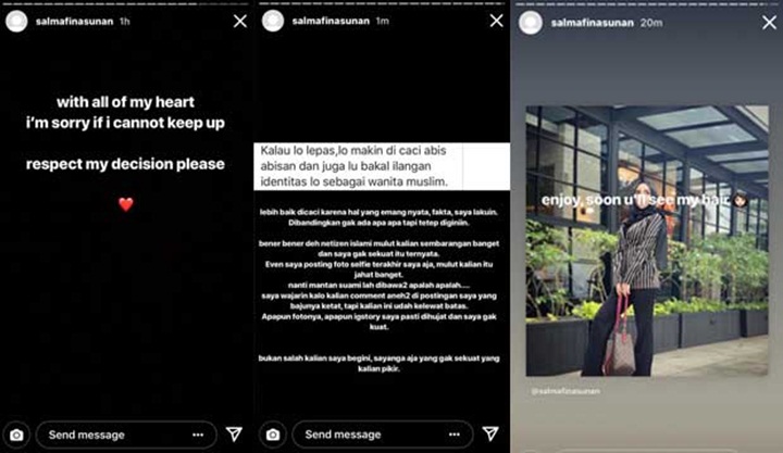 Salmafina Sunan Umumkan Lepas Hijab