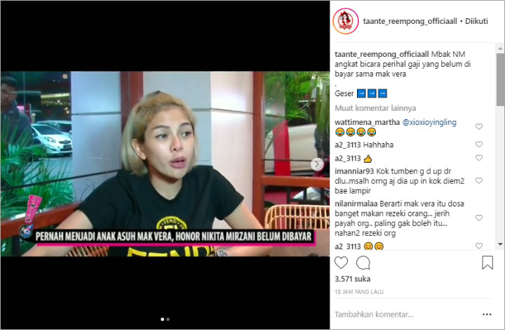Biasanya Dicibir, Omongan Nikita Mirzani Soal \'Kebohongan\' Mak Vera Dipercaya Netter