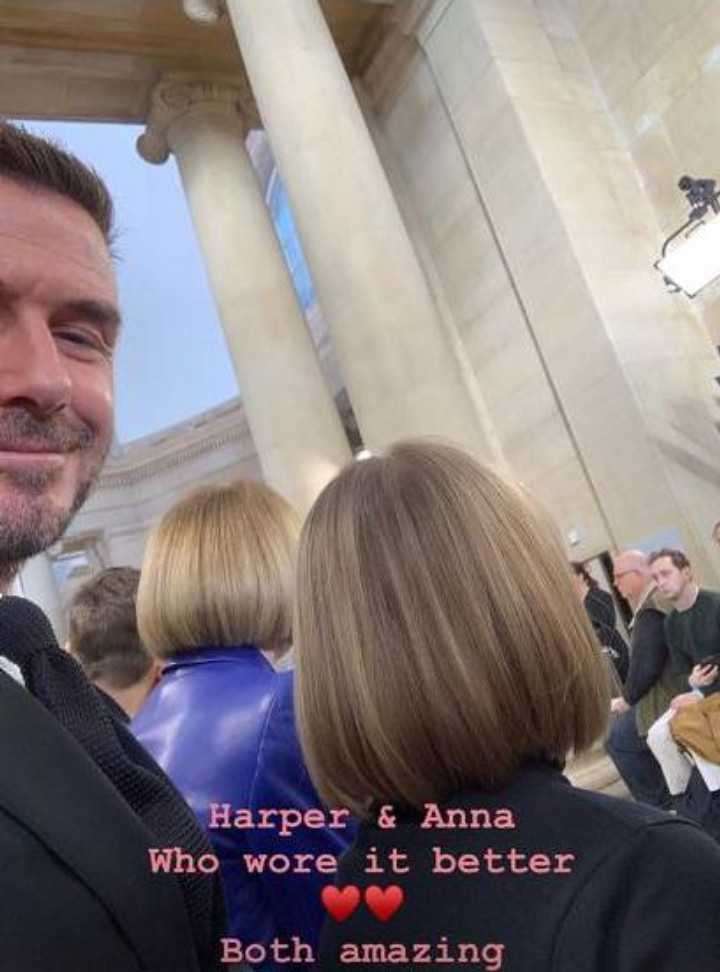 David Beckham jadikan kemiripan gaya rambut harper dan Anna Wintour sebagai meme