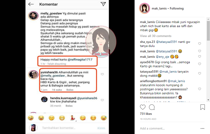 Yuni Shara Dipuji Saat Beri Ucapan di Ultah Raffi-Nagita 