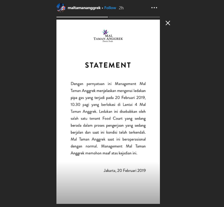 pernyataan mal taman anggrek