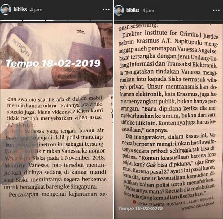 Unggahan Kekasih Vanessa Angel Cari Muka?