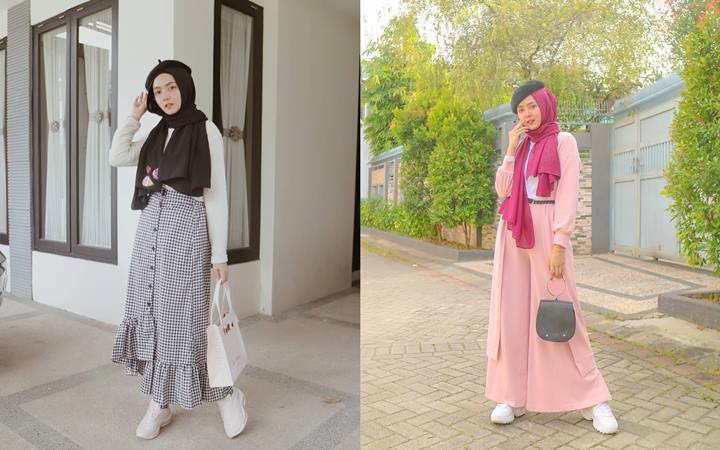 Style Hijab dengan Topi Beret