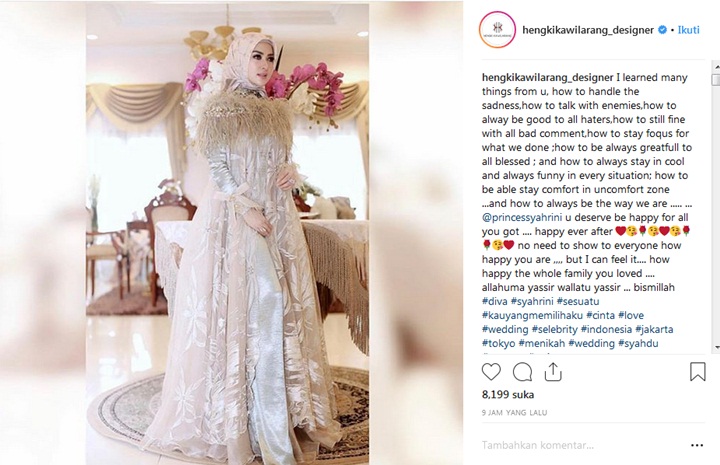 Hengki Unggah Diduga Gaun Pengantin Syahrini