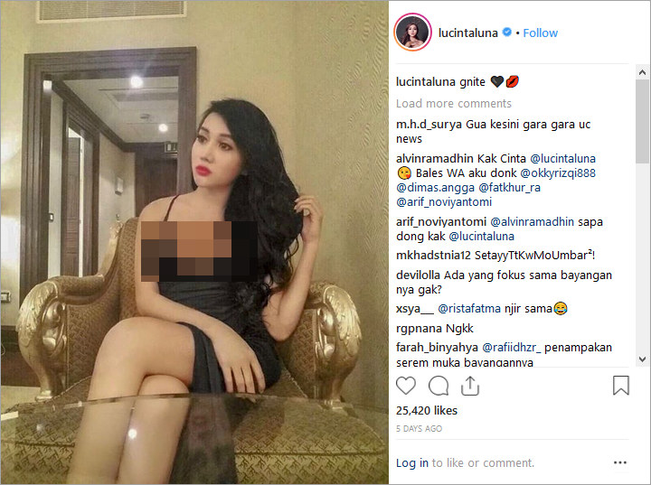 Lucinta Luna Umbar Belahan Dada di Foto Ini, Bayangan Seram Bikin Salah Fokus