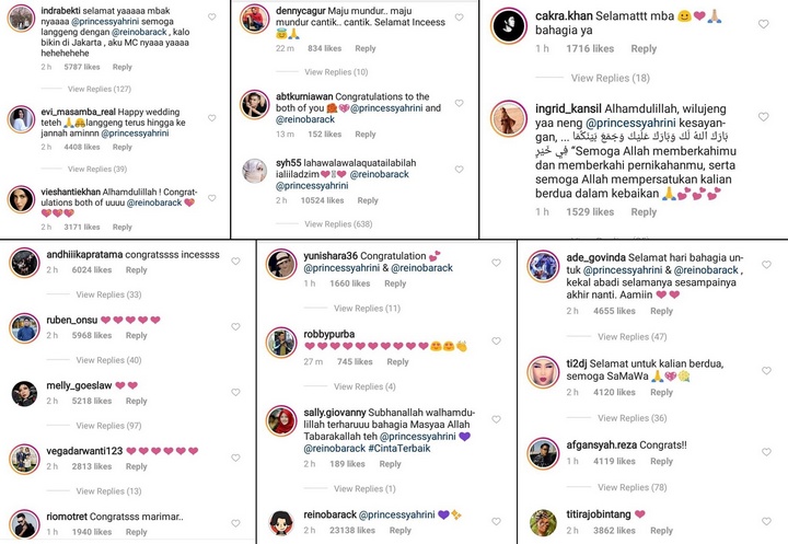 Ucapan Selamat Untuk Syahrini dan Reino
