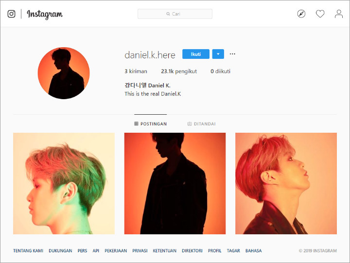 Akun Instagram Baru Kang Daniel