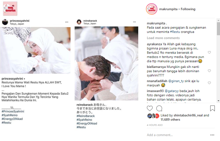 Momen Sungkeman Reino Syahrini
