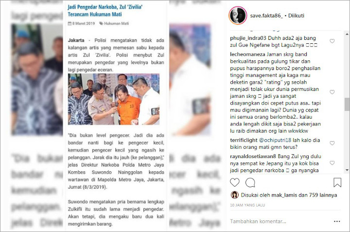 Zul Zivilia Nekat Jadi Pengedar Narkoba, Netter Soroti Nasib Musisi Saat Ini