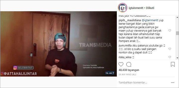Fantastis, Atta Halilintar Dapat Honor Rp 4,5 Miliar Per Satu Video YouTube?