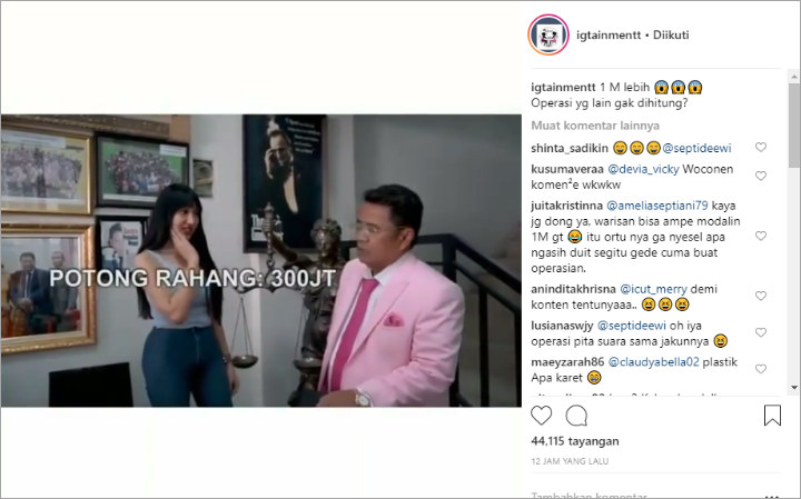 Lucinta Luna Habis Miliaran Untuk Permak Tubuh, Netter Sinis Singgung Biaya Ganti Kelamin