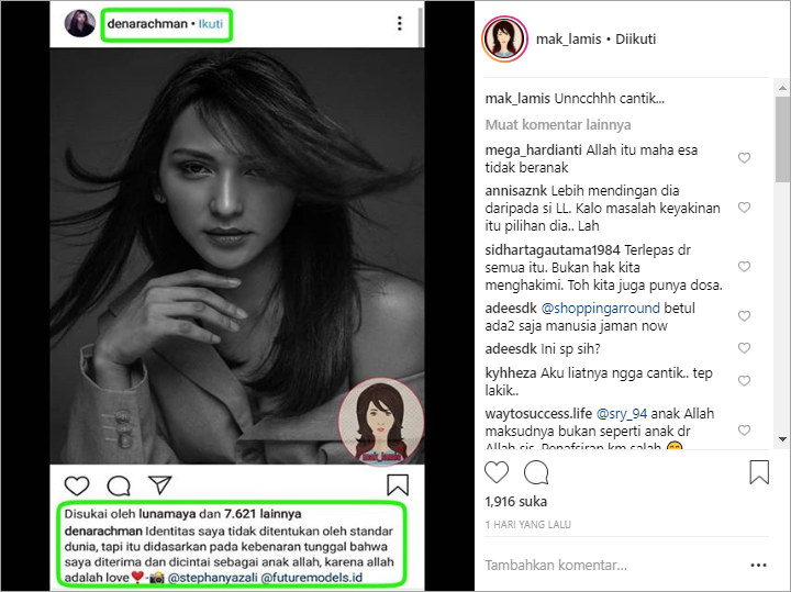 Dena Rachman Dibandingkan Dengan Lucinta Luna