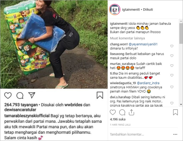 Tamara Bleszynski Sederhana Saat Lakukan Kegiatan Sosial, Netter \'Sentil\' Krisdayanti