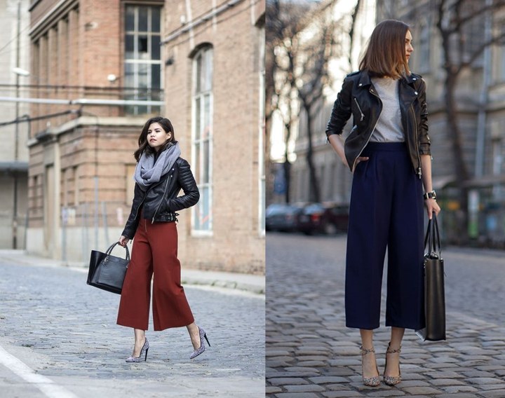 Tampil Kece ke Kantor dengan Jaket Kulit dan Kulot